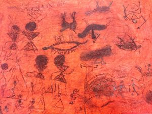 Students inquire on Pre-historic art by observing different cave art and by making one. Materials:  charcoal on rough surface